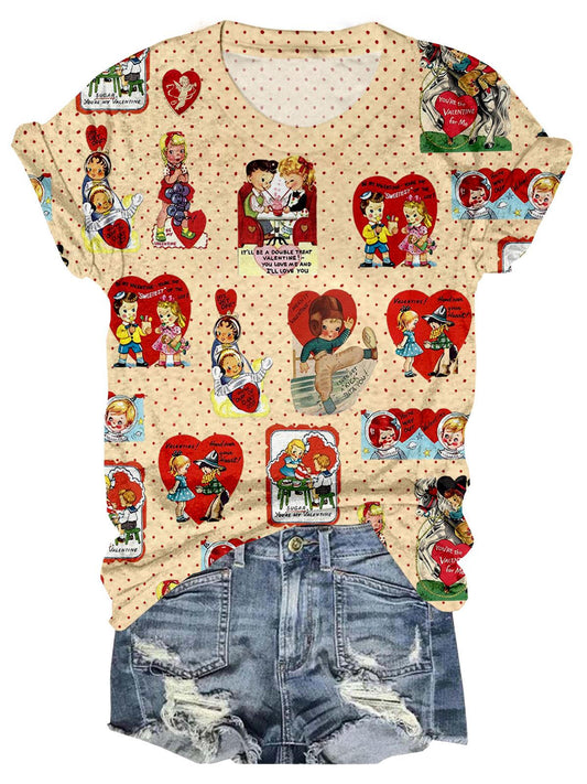 You’re Way Out Vintage Crew Neck T-shirt Mixed Color / S Saint Valentin