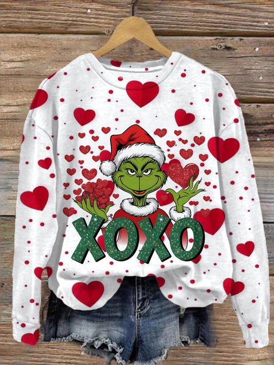 Xoxo Valentines Printed Long Sleeve Casual Top Mixed Color / S Saint Valentin