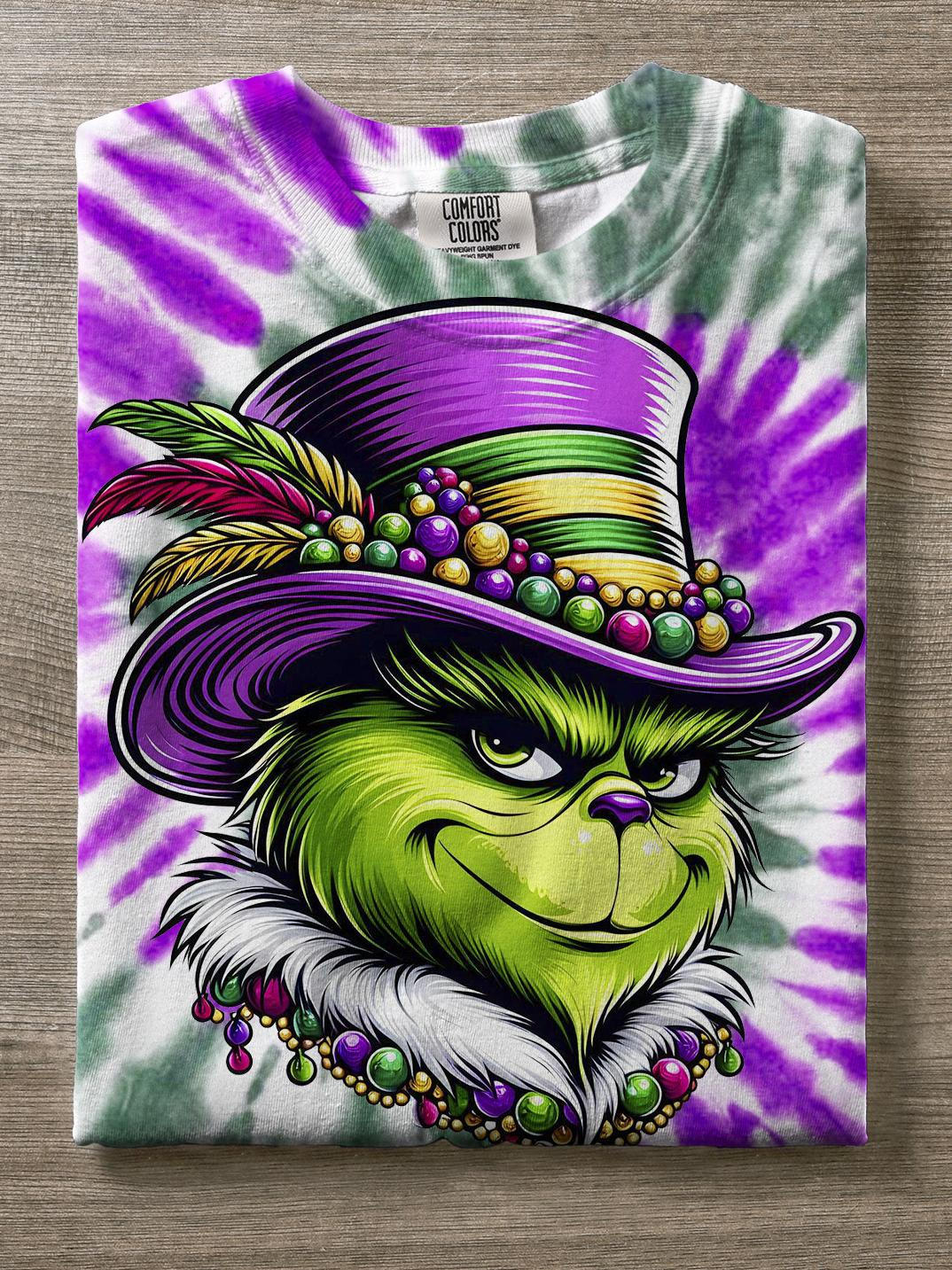 Mardi Gras Festival Hat Feather Character Print T-Shirt Mixed Color / S Saint Valentin