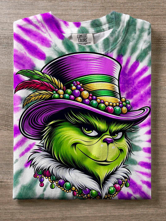 Mardi Gras Festival Hat Feather Character Print T-Shirt Mixed Color / S Saint Valentin