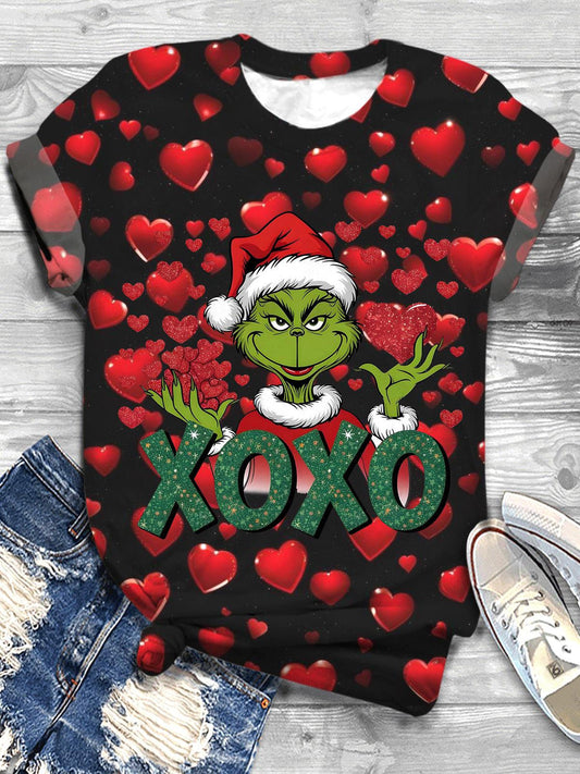 Xoxo Valentines Crew Neck T-shirt Mixed Color / S Saint Valentin