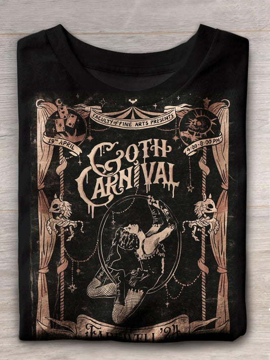 Women’s Mardi Gras Art Illustration Vintage Print T-Shirt Mixed Color / S Mardi Gras
