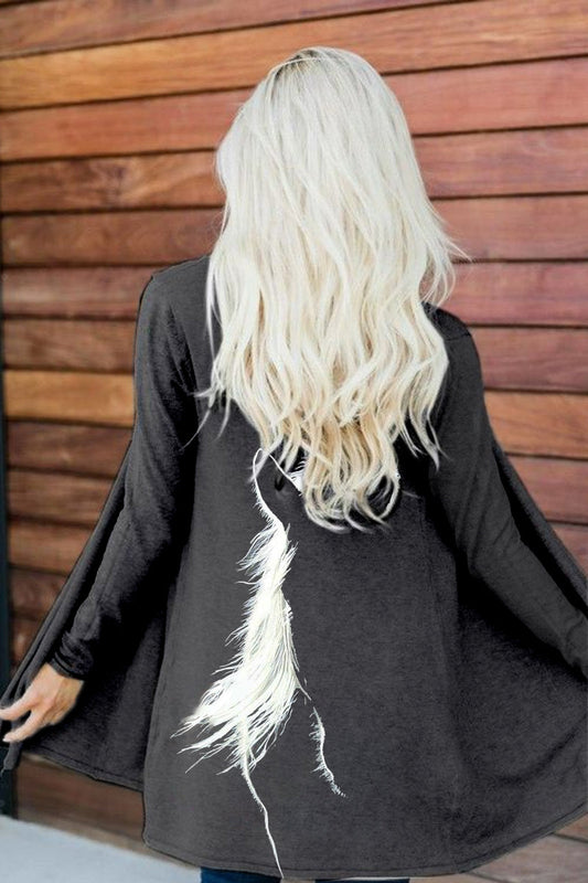 Cardigan décontracté femme à manches longues avec imprimé vintage western de chevaux Veste