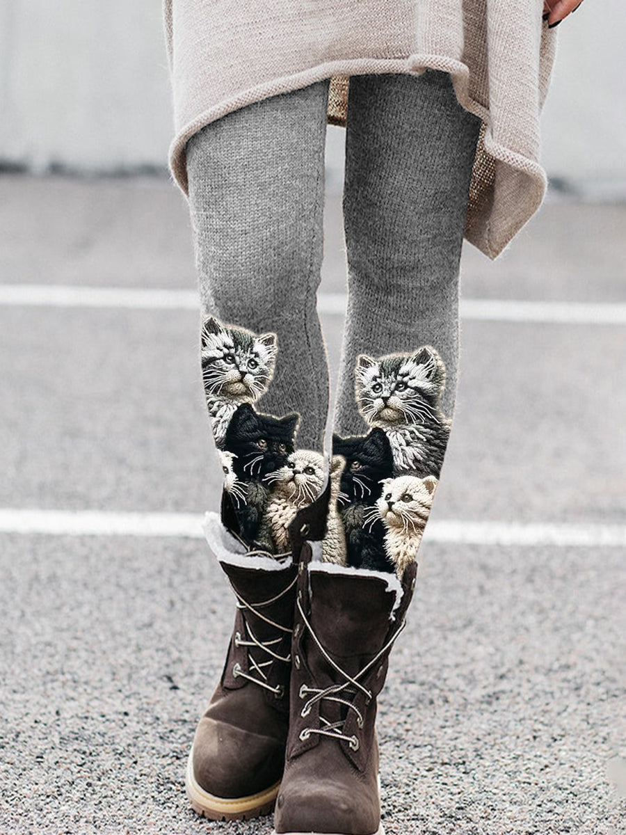 Leggings décontractés à taille haute en peluche pour femmes comme image / S Leggings