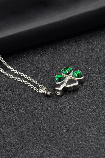 Collier Personnalisé Pendentif Trèfle à Quatre Feuilles Ouvrable Vert Accessoires