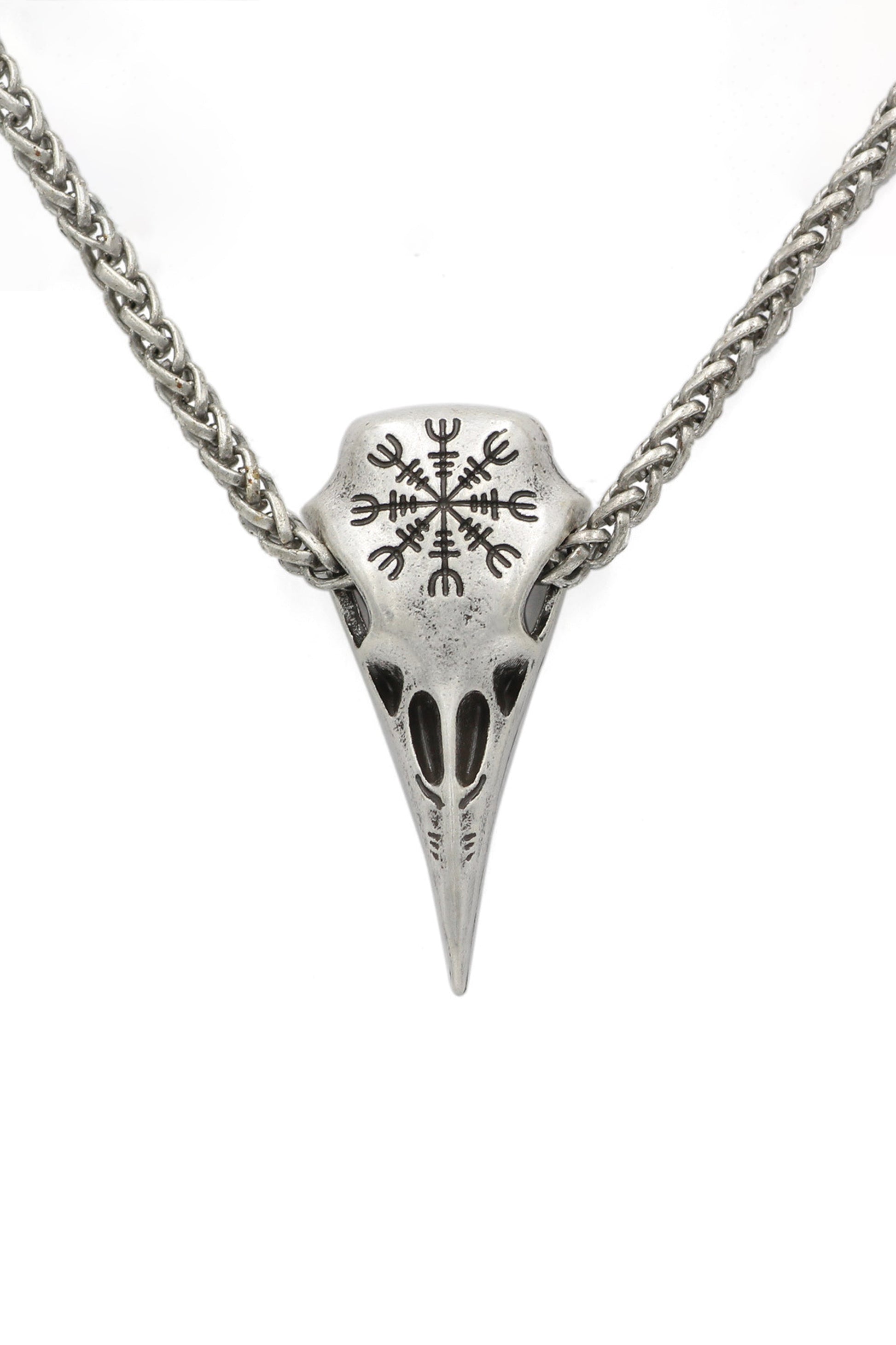 Collier Pendentif Bec de Crâne Chaîne à huit caractères argentée Accessoires