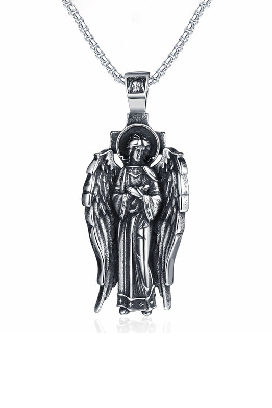 Collier Pendentif Ailes d’Ange Brillantes Rédemption Vintage Couleur acier Accessoires