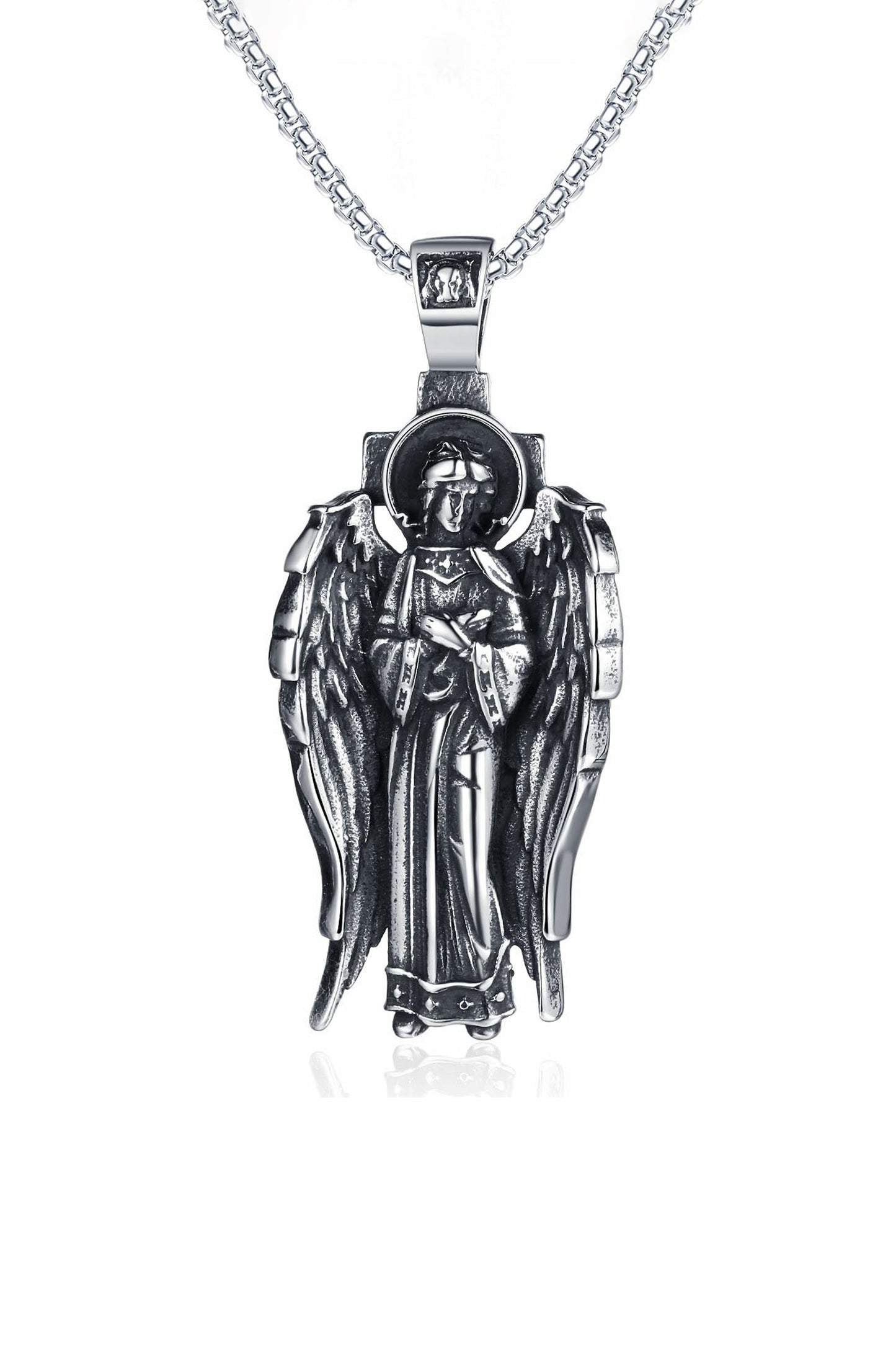 Collier Pendentif Ailes d’Ange Brillantes Rédemption Vintage Couleur acier Accessoires