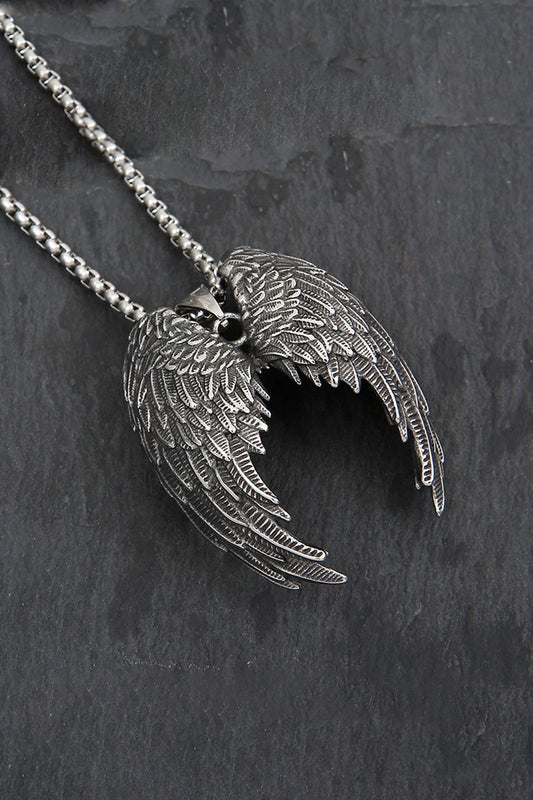 Collier Pendentif Ailes d’Ange en Plumes Vintage Sexy en Acier Titane Acier Accessoires