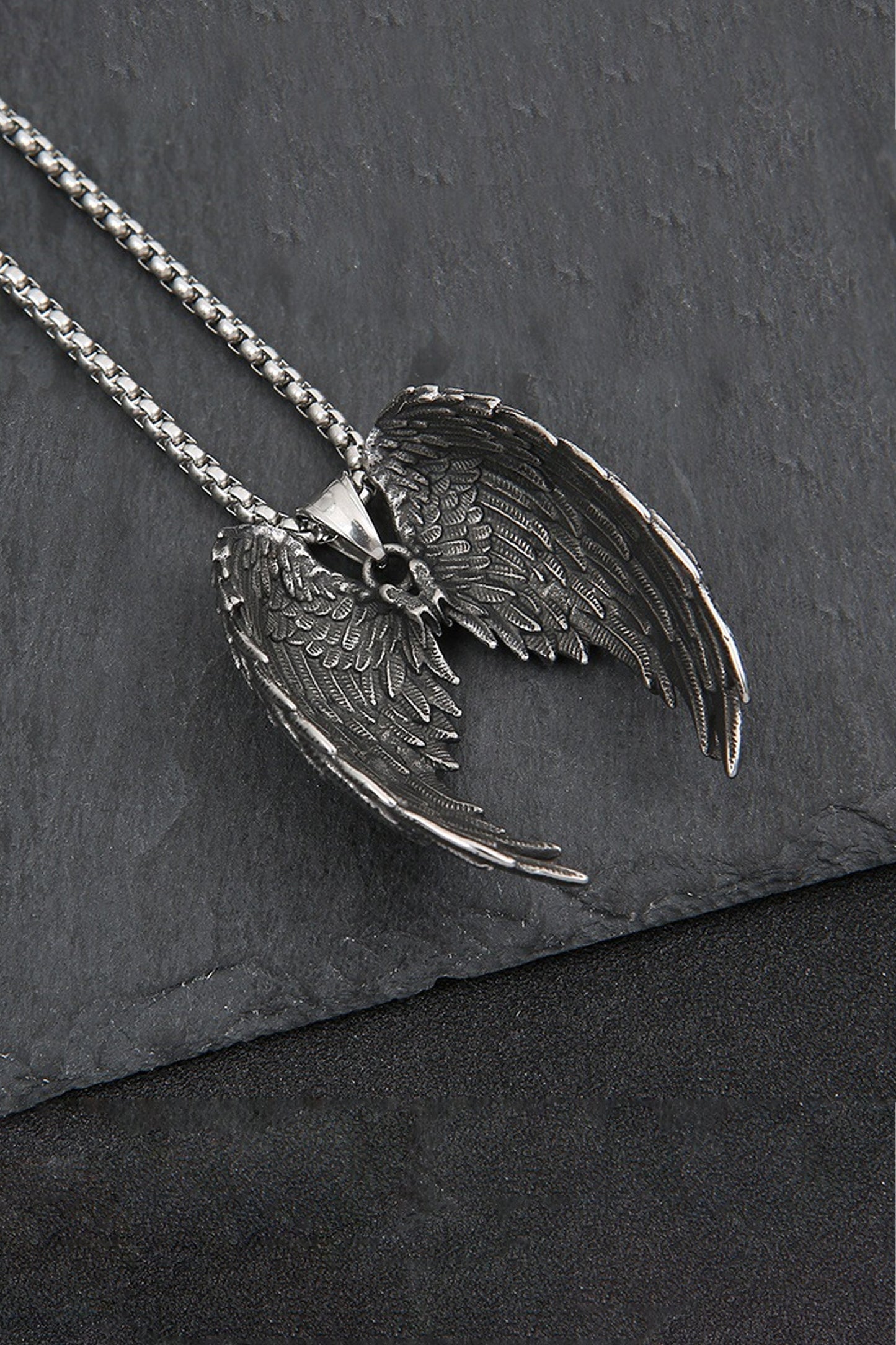 Collier Pendentif Ailes d’Ange en Plumes Vintage Sexy en Acier Titane Acier Accessoires