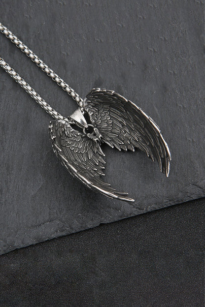 Collier Pendentif Ailes d’Ange en Plumes Vintage Sexy en Acier Titane Acier Accessoires