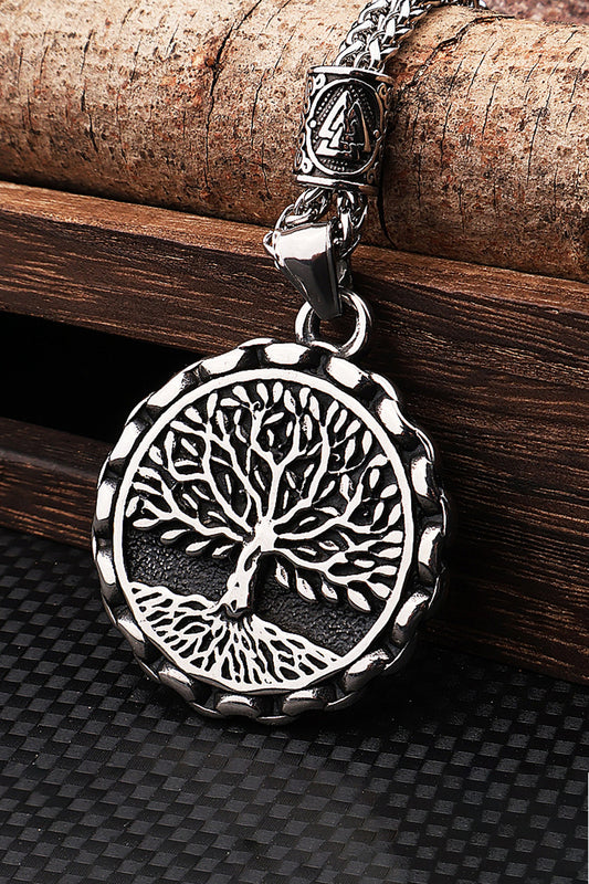 Collier Pendentif Arbre de Vie Couleur acier Accessoires