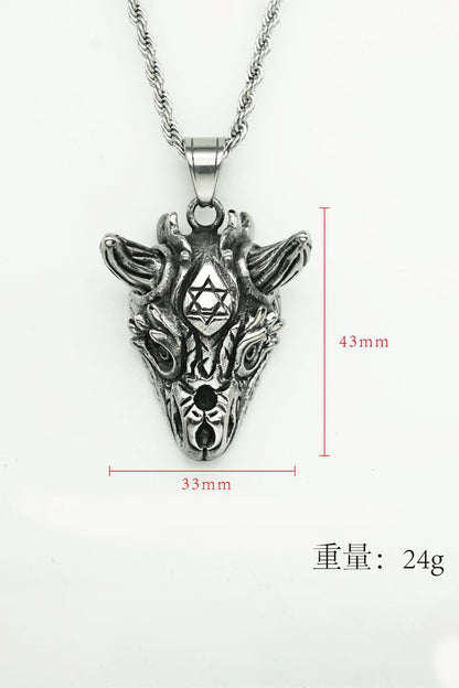 Pendentif Animal Tête de Mouton avec Crâne Personnalisé Acier Accessoires