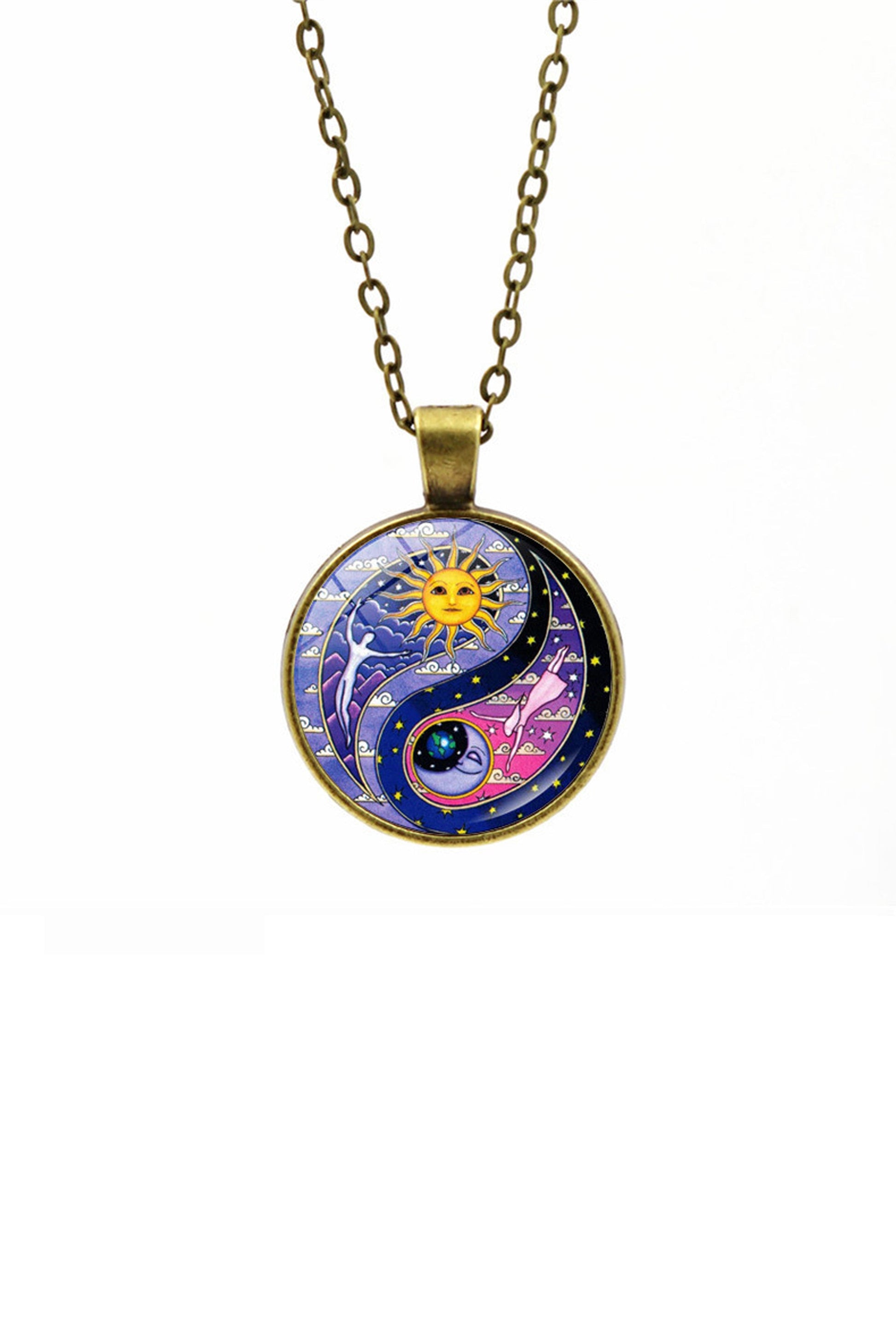 Collier pendentif Gemme du Temps - Soleil et Lune Accessoires