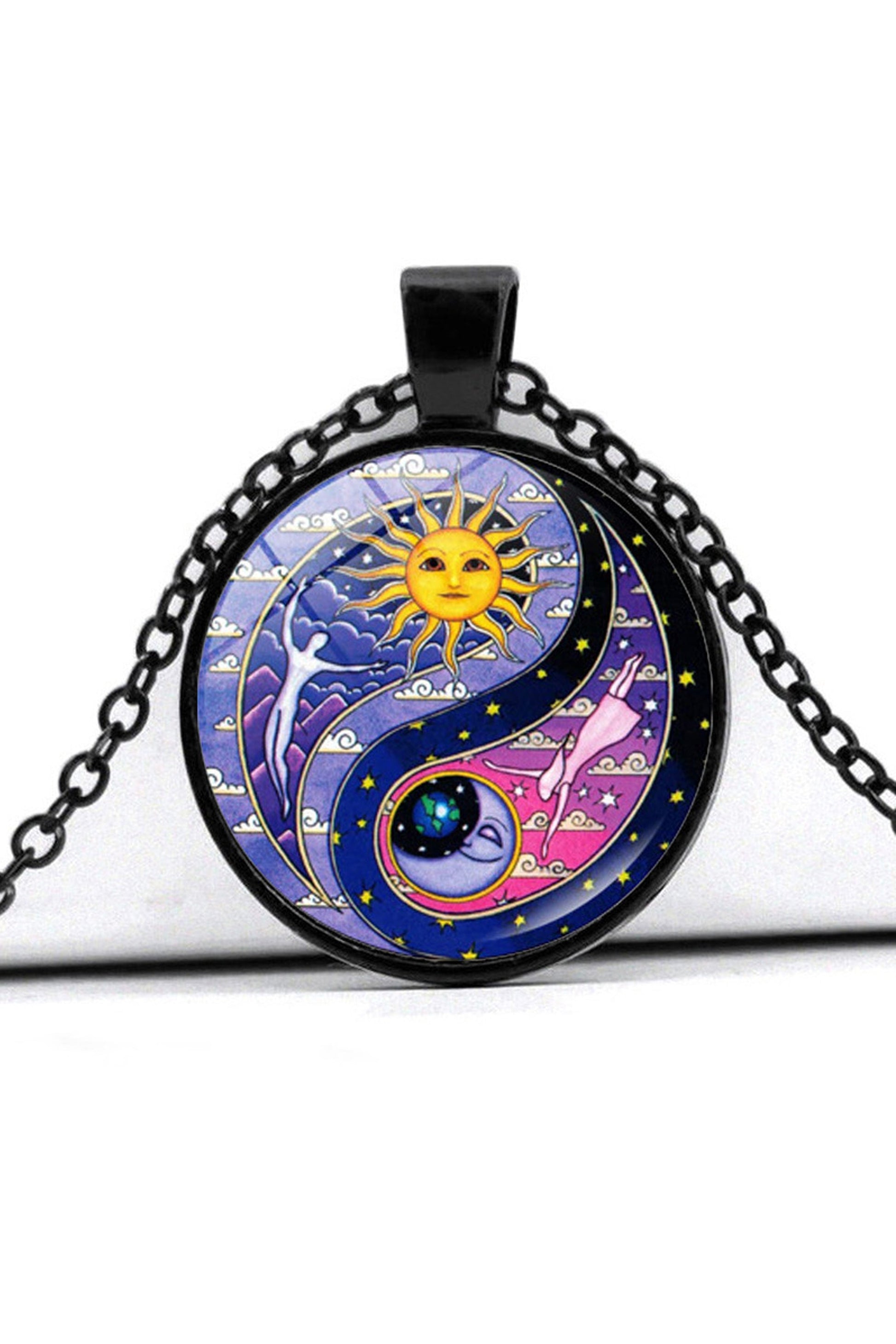 Collier pendentif Gemme du Temps - Soleil et Lune Accessoires
