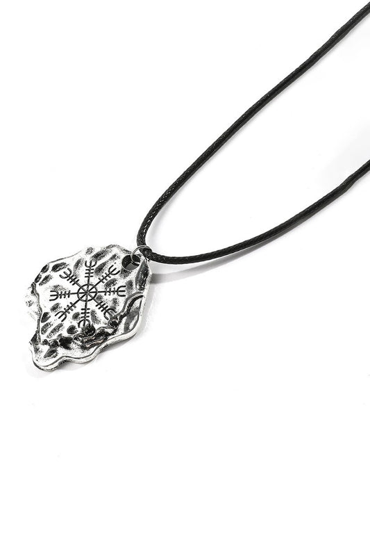 Accessoires de collier en cuir avec pendentif flocon de neige rétro à la mode Argent Accessoires