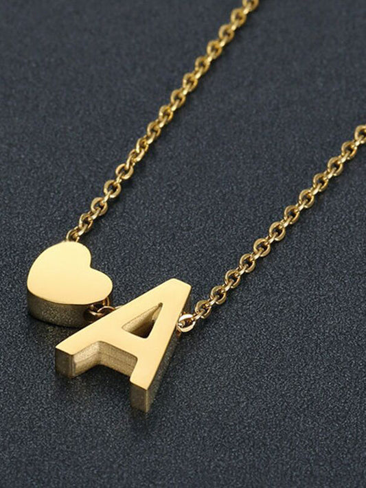 Collier pendentif en forme de cœur avec lettre Accessoires