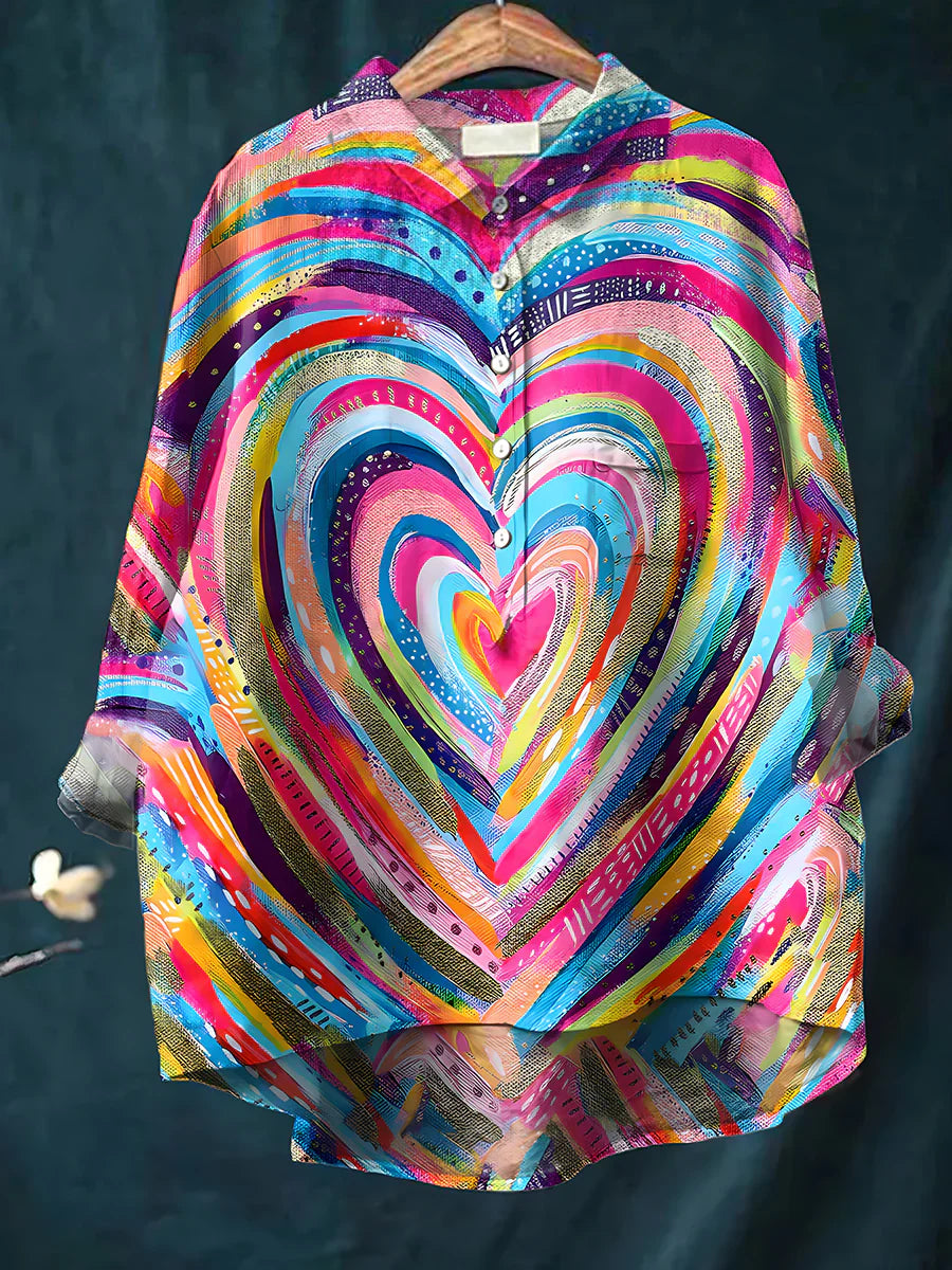 Chemise décontractée en coton confortable à manches longues et imprimé floral Boho rétro A / S