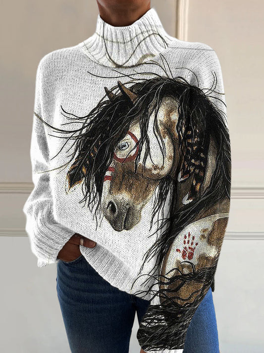 Femmes Art Vintage Art Print Casual Chic Pull Pull A / S Pull