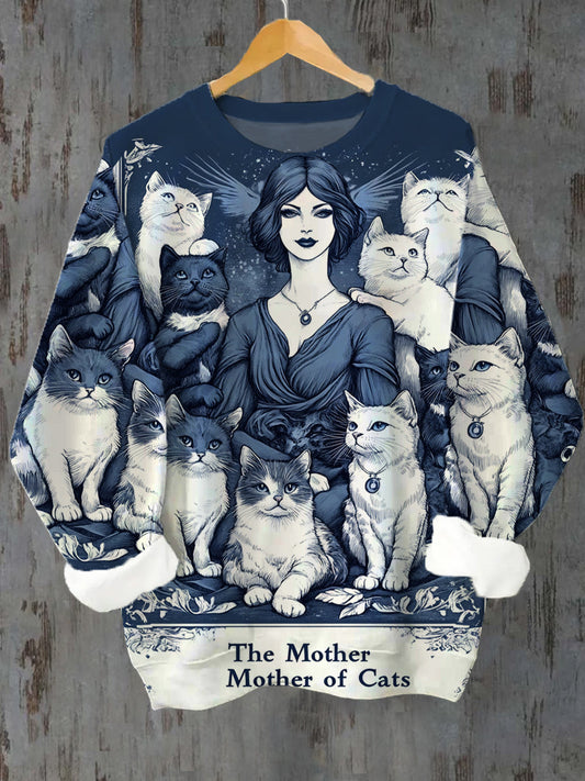 Top Décontracté Vintage Sorcière Tarot Art Imprimé A / S Sweats