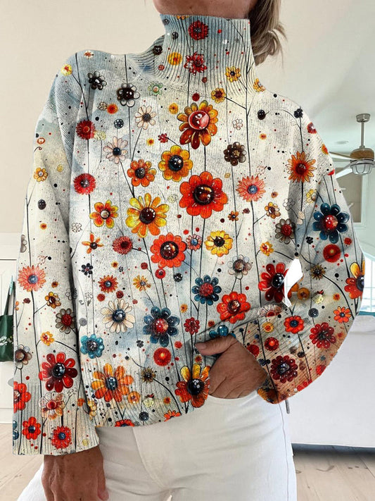 Femmes Vintage Heart Art Print Casual Chic Pull Pull A / S Pull