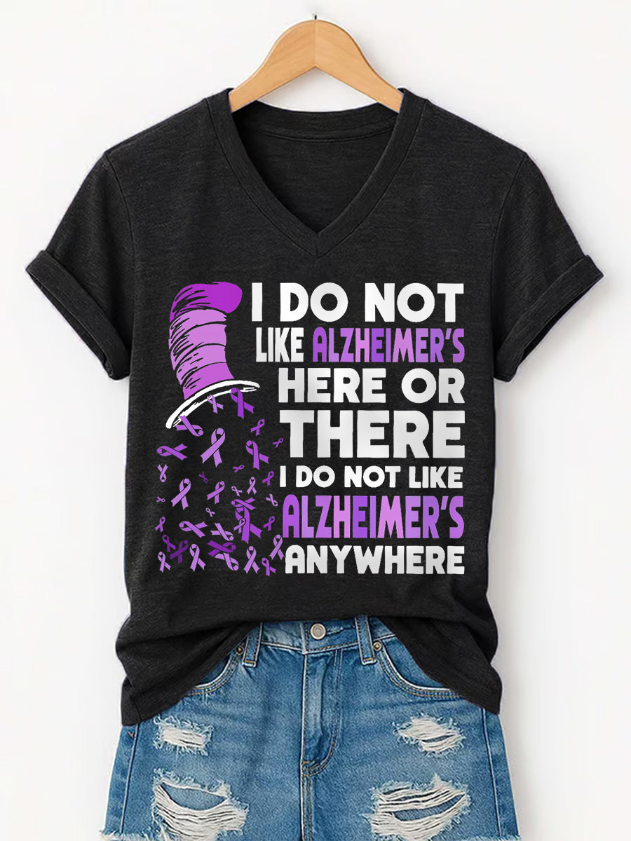 Femmes Je n’aime pas la maladie d’Alzheimer ici ou là-bas Je n’aime pas la maladie d’Alzheimer n’importe où Soutien de