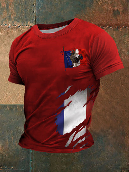 T-shirt imprimé à manches courtes Le Coq gaulois Homme Rouge / S