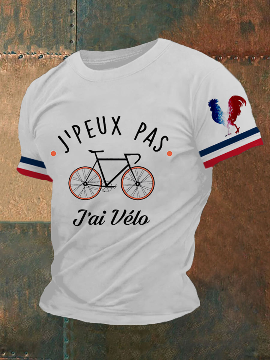 T-shirt à manches courtes imprimé J’assez pas j’ai vél Homme Blanc / S