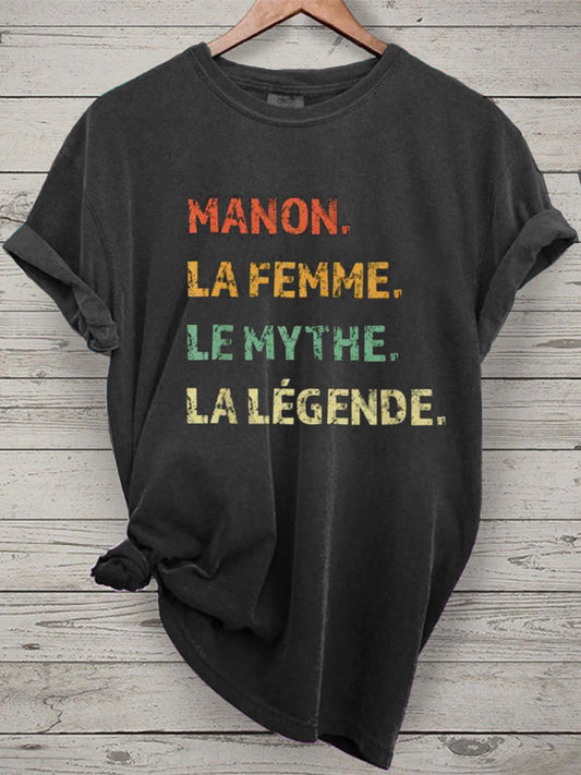 T-shirt à manches courtes Manon Le Mythe La Légende Femme Noir / S