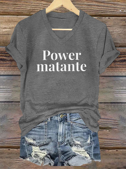 T-shirt Power matante Femme Gris clair / S