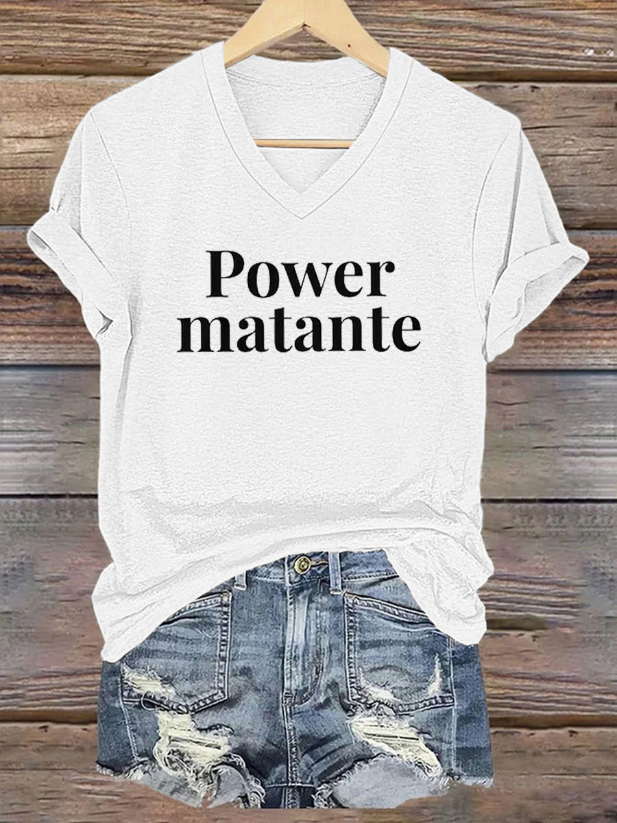 T-shirt Power matante Femme Blanc / S