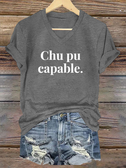 T-shirt Chu pu capable Femme Gris clair / S