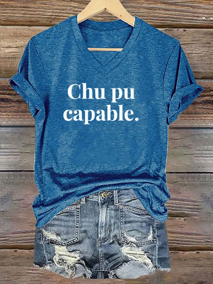 T-shirt Chu pu capable Femme Bleu / S