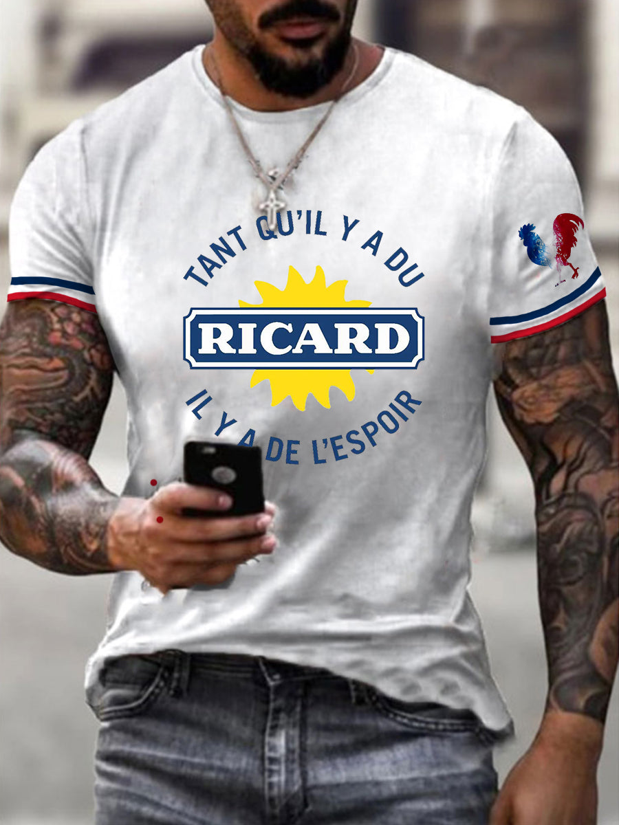T-shirt à Manches Courtes Tant Qu’il Y A Du Ricard pour Homme Blanc / S