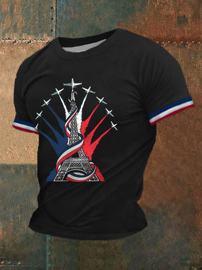 T-shirt à manches courtes imprimé Fete Nationale Homme Noir / S