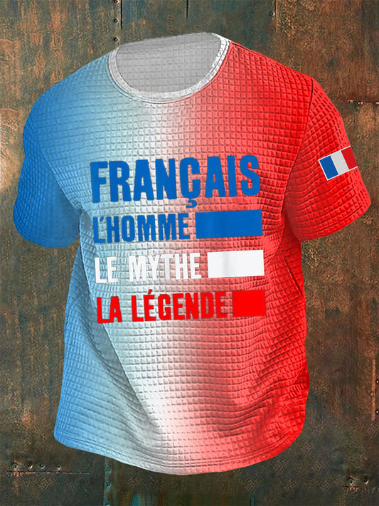 Chemise à manches courtes FRANÇAISE Print Waffle Homme comme image / S