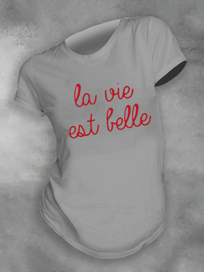 T-shirt imprimé France That’s Life Is Beautiful Femme Gris clair / S