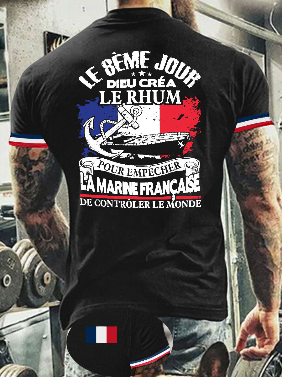 T-shirt manches courtes France pour homme Noir / S
