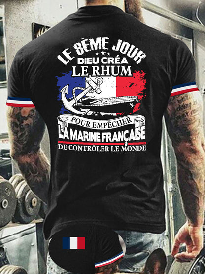 T-shirt manches courtes France pour homme Noir / S