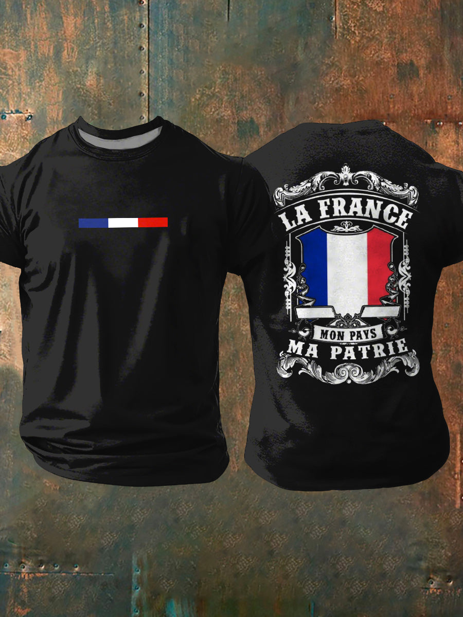 T-shirt à manches courtes imprimé FRANÇAISE Homme Noir / S