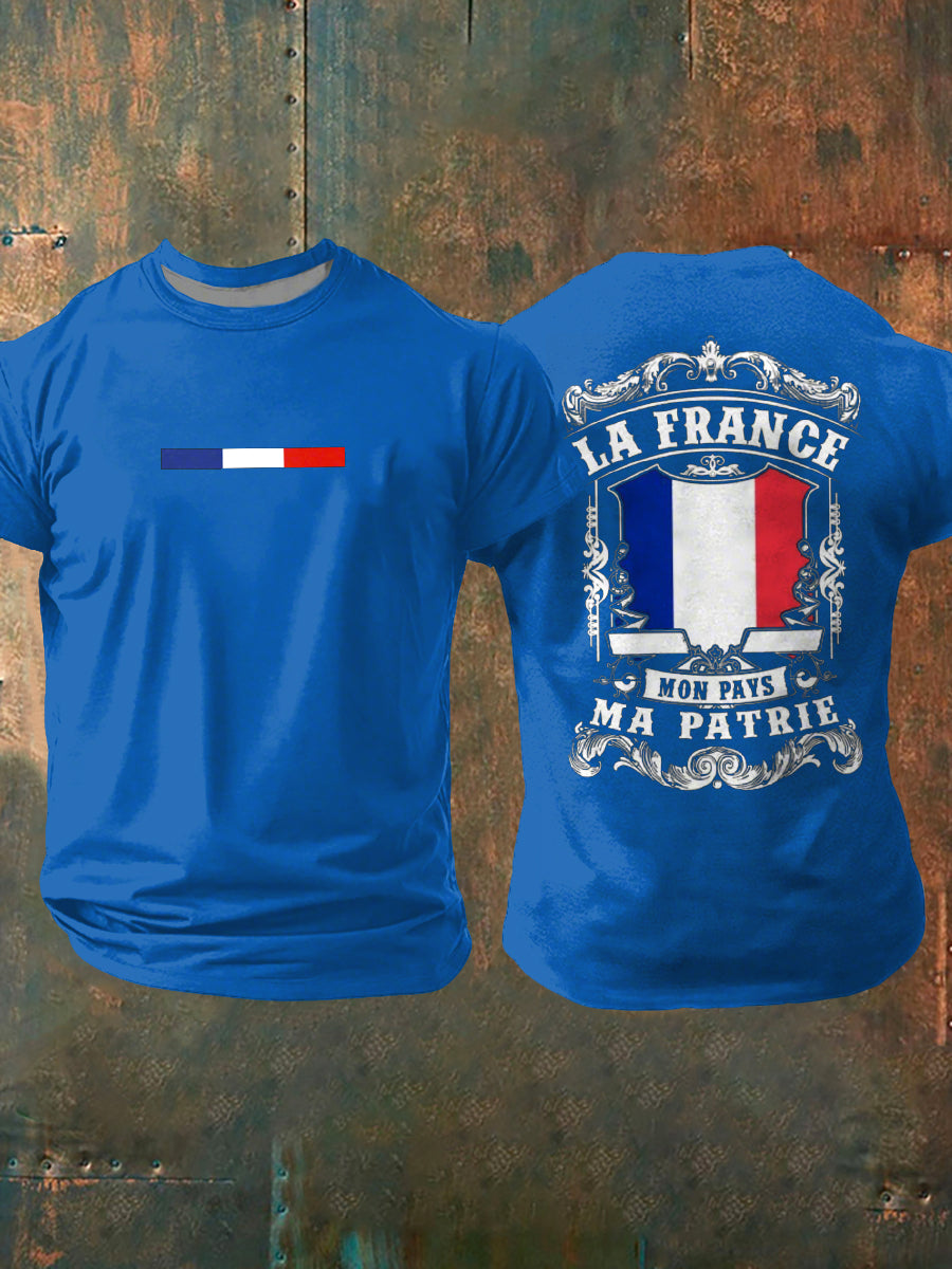 T-shirt à manches courtes imprimé FRANÇAISE Homme Bleu / S