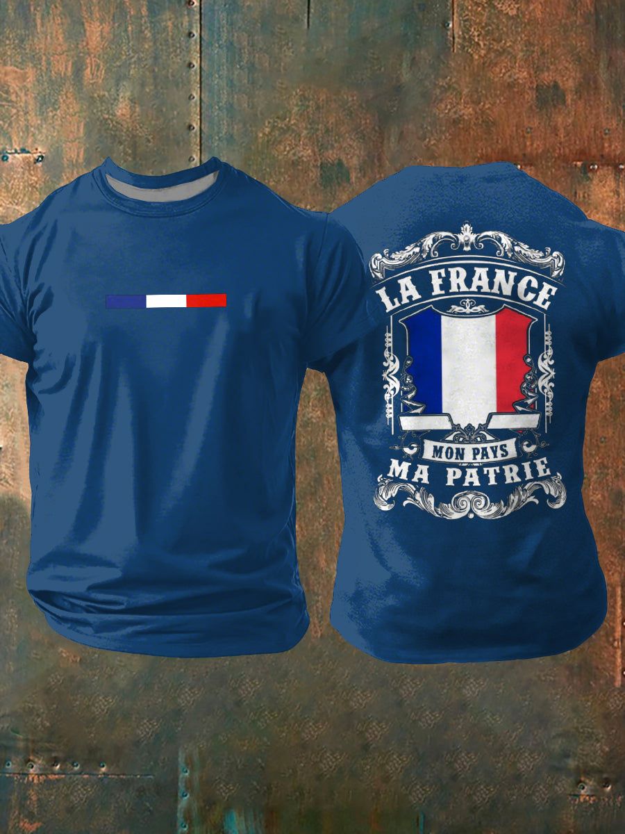 T-shirt à manches courtes imprimé FRANÇAISE Homme Bleu Marine / S