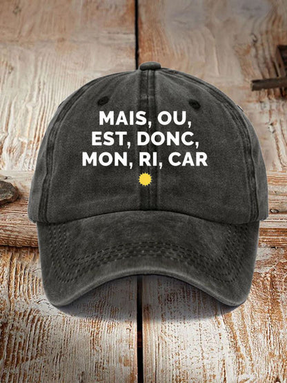 Chapeau Imprimé Mais Ou Est Donc Mon Ricard Unisexe Noir / JM