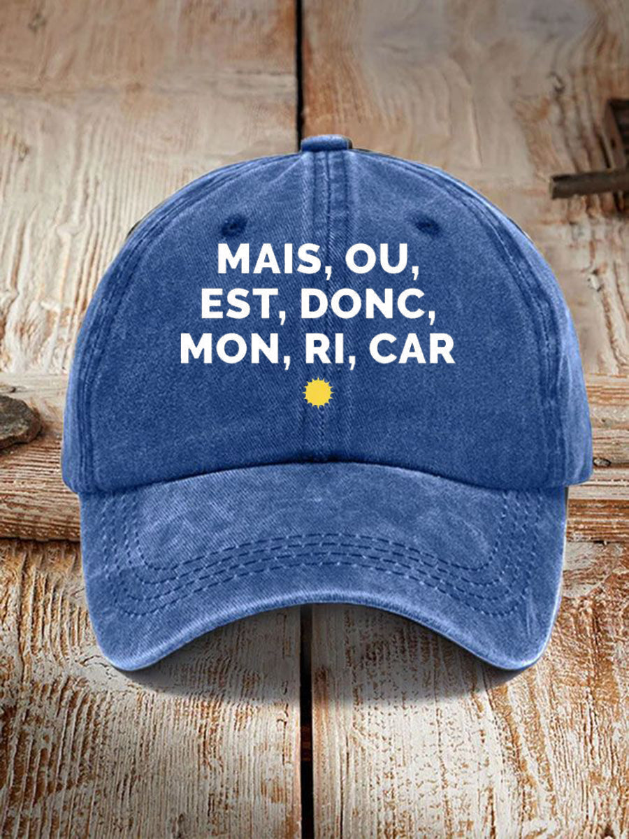 Chapeau Imprimé Mais Ou Est Donc Mon Ricard Unisexe Bleu / JM
