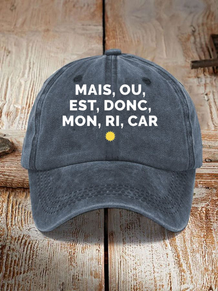 Chapeau Imprimé Mais Ou Est Donc Mon Ricard Unisexe Bleu Marine / JM