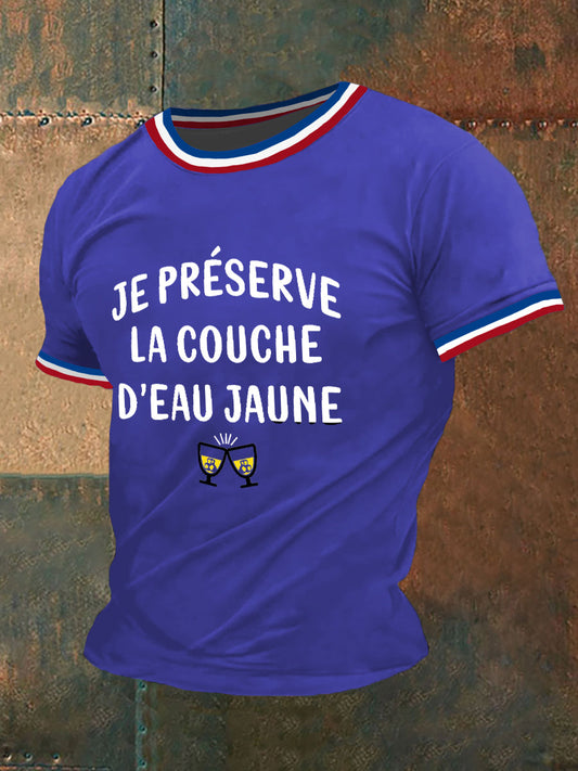 T-shirt à manches courtes Je Pserve La couche D’eau jaune pour homme Bleu / S