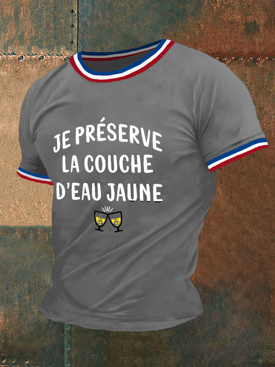 T-shirt à manches courtes Je Pserve La couche D’eau jaune pour homme Gris / S