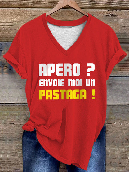 Femmes Apéro Envoie moi un pastaga! T-shirt Rouge / S