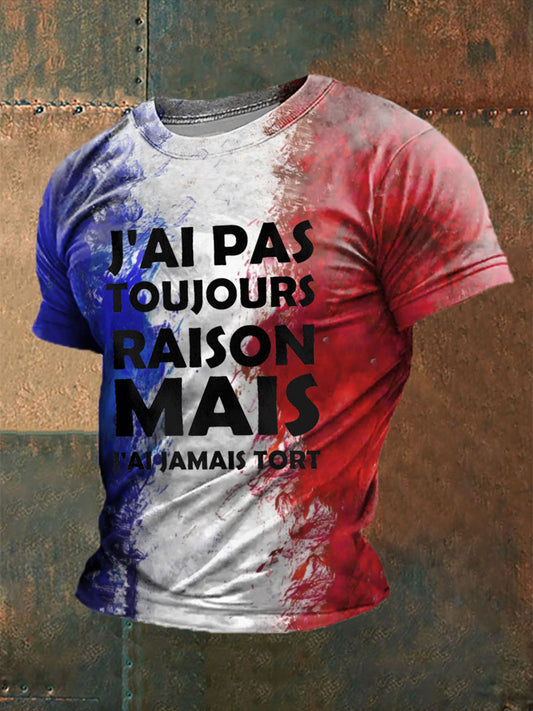 T-shirt pas toujours juste pour homme comme image / S