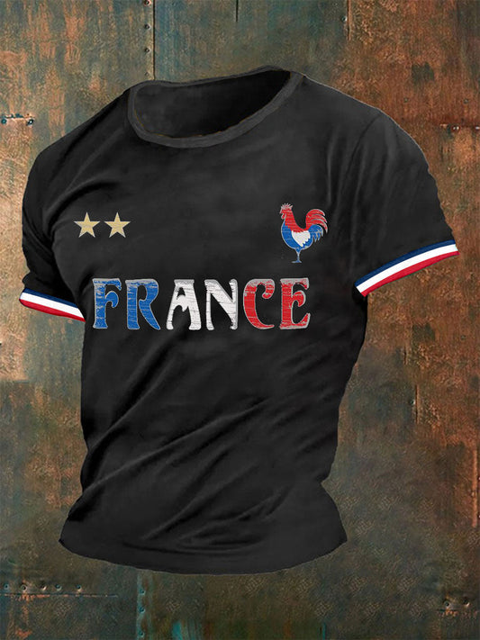 T-shirt imprimé France Le Coq Gaulois Homme Noir / S